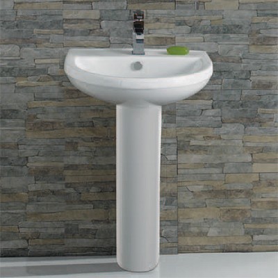 Example image of Hydra Curved Basin With Pedestal. 570x450mm.