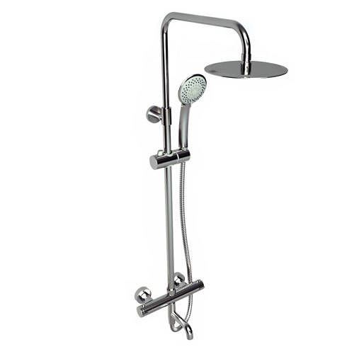 Kartell Plan Shower Valve With Rigid Riser Kit, & Spout (Chrome).