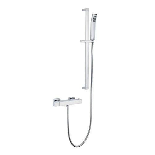 Kartell Pure Exposed Bar Shower Valve With Slide Rail Kit (Chrome).