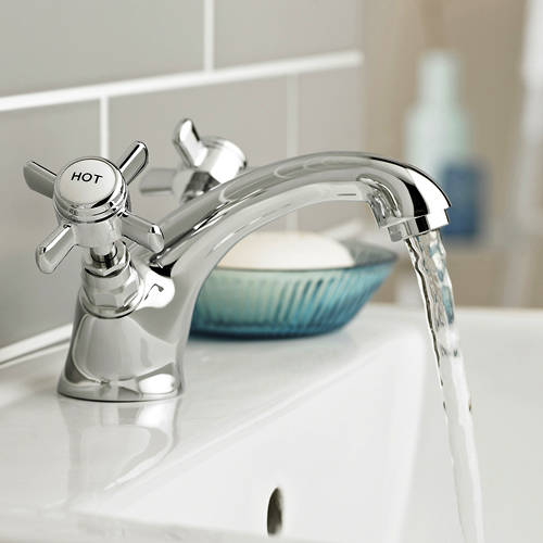 Kartell Klassique Basin Mixer Tap With Click Clack Waste (Chrome).