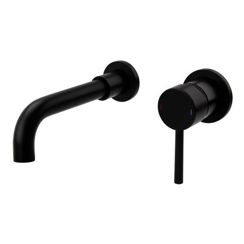 Kartell Black Nero Wall Mounted Basin Mixer Tap (Matt ).