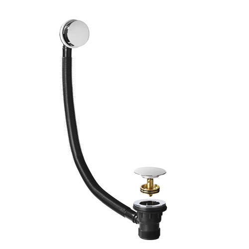 Kartell Wastes Easy Clean Sprung Bath Waste With Overflow (Chrome).