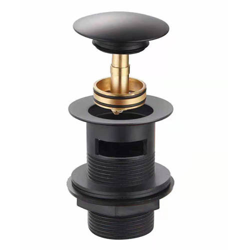 Kartell Black Nero Click Clack Basin Waste (Slotted, Matt ).