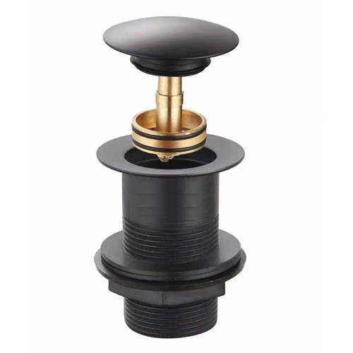 Kartell Black Nero Click Clack Basin Waste (Un-Slotted, Matt ).