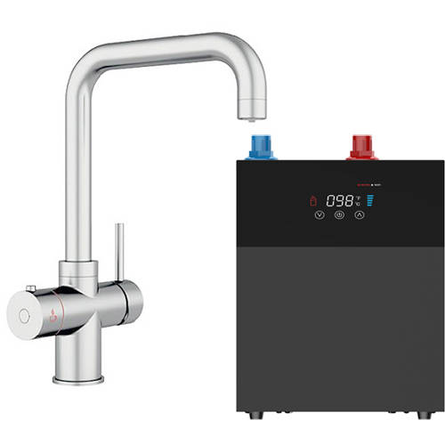 Larger image of Kedl Delta Digital 3 In 1 Boiling Water Kitchen Tap (Chrome, 4.0L).