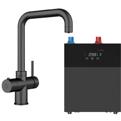 Larger image of Kedl Delta Digital 3 In 1 Boiling Water Kitchen Tap (Matt Black, 4.0L).