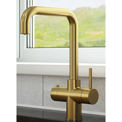 Example image of Kedl Delta Digital 4 In 1 Boiling Water Kitchen Tap (Brushed Gold, 2.4L).