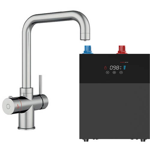 Larger image of Kedl Delta Digital 4 In 1 Boiling Water Kitchen Tap (Brushed Nickel, 4.0L).