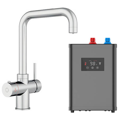 Larger image of Kedl Delta Digital 4 In 1 Boiling Water Kitchen Tap (Chrome, 2.4L).