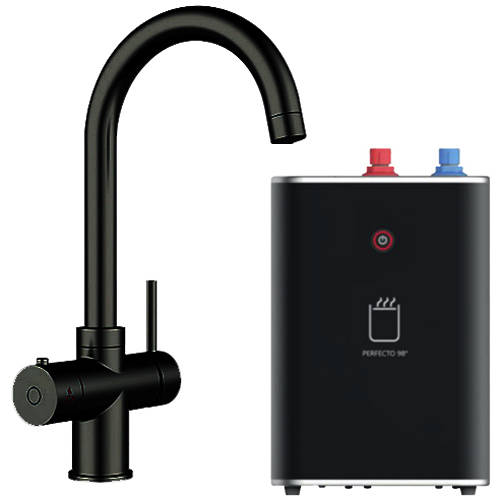 Larger image of Kedl Tundra Classic 3 In 1 Boiling Water Kitchen Tap (Matt Black, 2.4L).