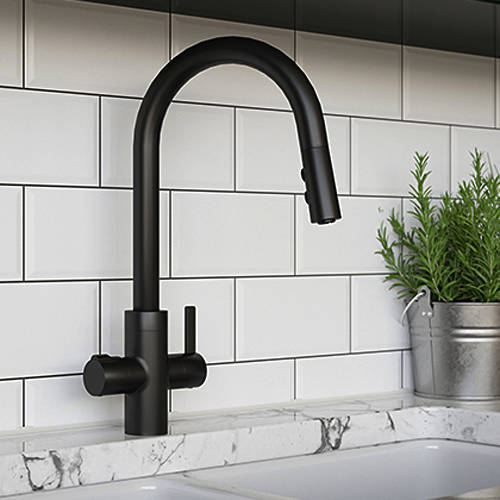 Example image of Kedl Tundra Digital 4 In 1 Boiling Water Kitchen Tap (Matt Black, 2.4L).