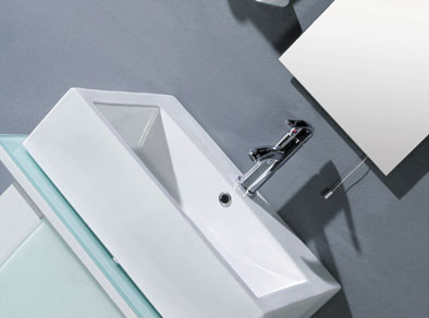 Example image of Lucy Didcot 600mm white vanity unit / washstand set.