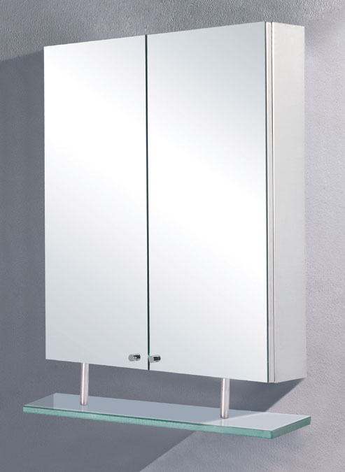 Larger image of Lucy Widnes stainless steel bathroom cabinet.  800x782mm.