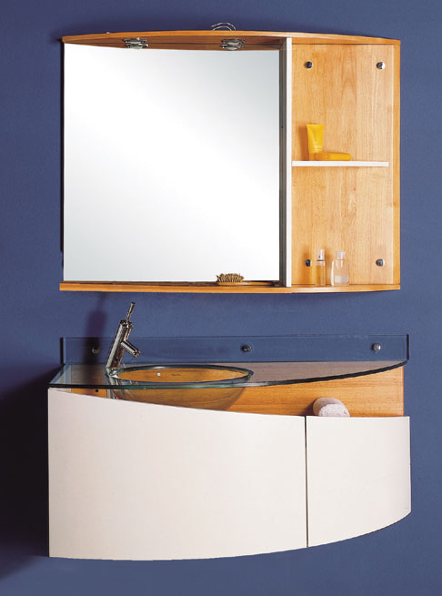 Larger image of Lucy Windsor complete wall hung glass basin set.