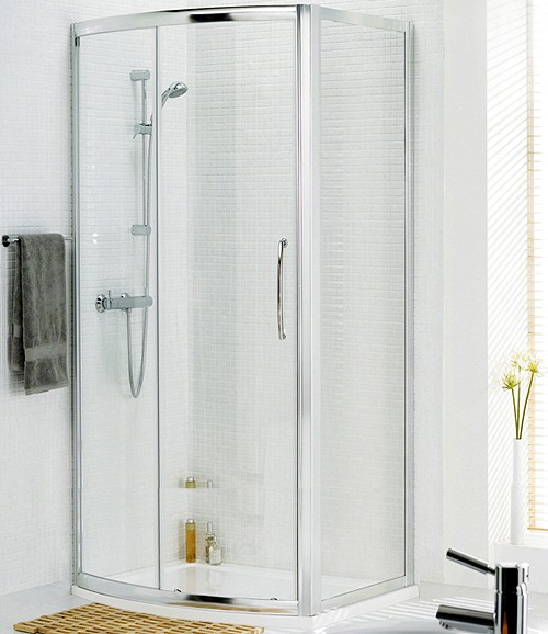 Larger image of Lakes Classic 1200x750 Bow Fronted Shower Enclosure & Tray (Silver).