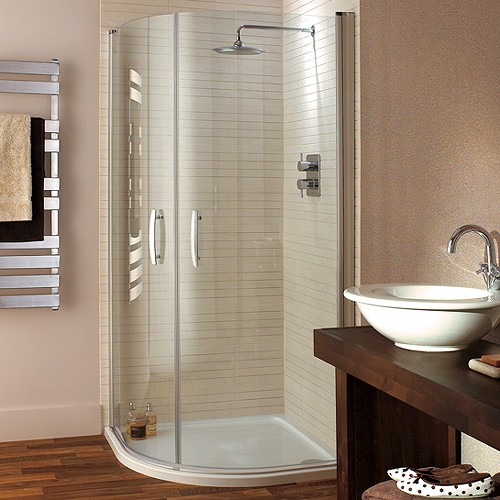 Larger image of Lakes Italia Quadrant Shower Enclosure, Hinged Doors & Tray (900mm).