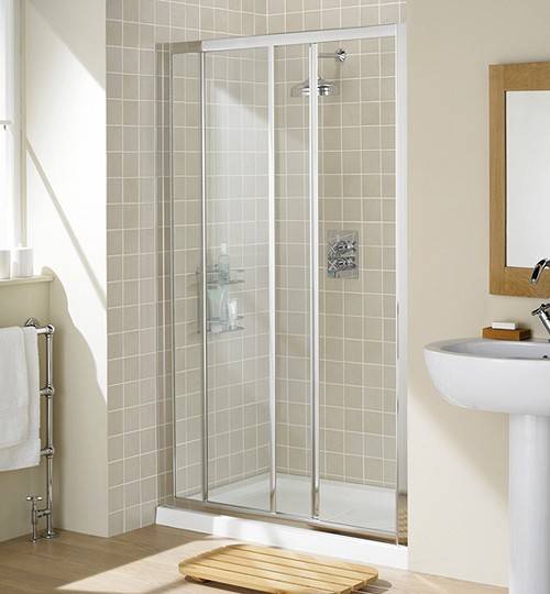 Example image of Lakes Classic 1200mm Framed Slider Shower Door (Silver).