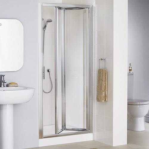 Larger image of Lakes Classic 700mm Framed Bi-Fold Shower Door (Silver).
