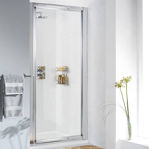 Larger image of Lakes Classic 750mm Framed Pivot Shower Door (Silver).
