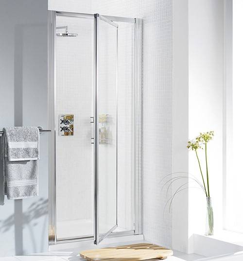 Example image of Lakes Classic 800mm Framed Pivot Shower Door (Silver).