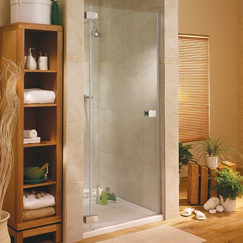 Larger image of Lakes Italia Hinged Shower Door & Glass Panel. Left Hand. 1000x1950mm.