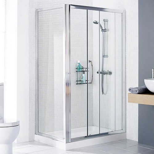 Larger image of Lakes Classic 1400x700 Shower Enclosure, Slider Door & Tray (Left Handed).