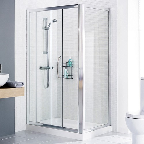 Larger image of Lakes Classic 1400x700 Shower Enclosure, Slider Door & Tray (Right Handed).