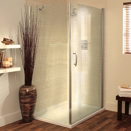 Larger image of Lakes Italia 900x800 Shower Enclosure With Pivot Door & Tray (Silver).