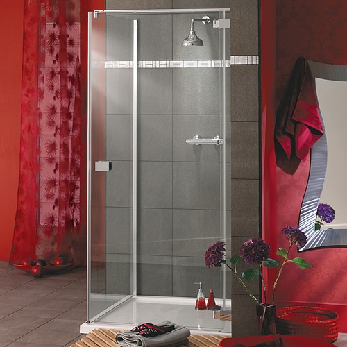 Larger image of Lakes Italia Frameless Square Shower Enclosure & Tray. Right Handed. 900mm.