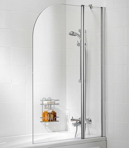 Larger image of Lakes Classic 975x1400 Curved Bath Screen With Fixed Panel (Silver).