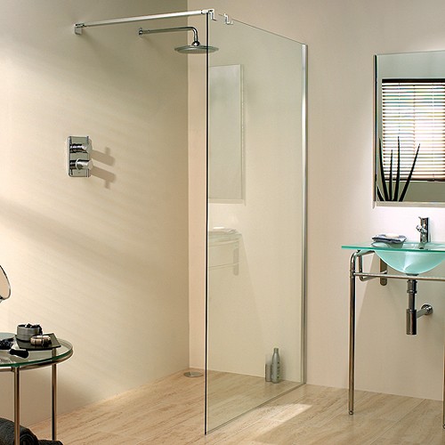 Larger image of Lakes Italia 1000x1950 Glass Shower Screen & 750mm Arm. Right Handed.