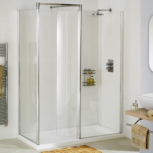 Larger image of Lakes Classic Left Hand 1200x750 Walk In Shower Enclosure & Tray (Silver).