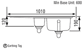 Technical image of Rangemaster Manhattan 1.5 Bowl Stainless Steel Sink, Right Hand Drainer.