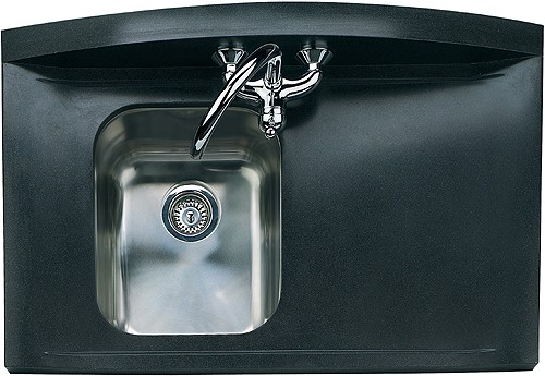 Larger image of Rangemaster Roma Gemini 1.0 Bowl Neostone Sink, Right Hand Drainer.