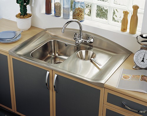 Example image of Rangemaster Roma 1.25 Bowl Stainless Steel Sink, Right Hand Drainer. 665mm.