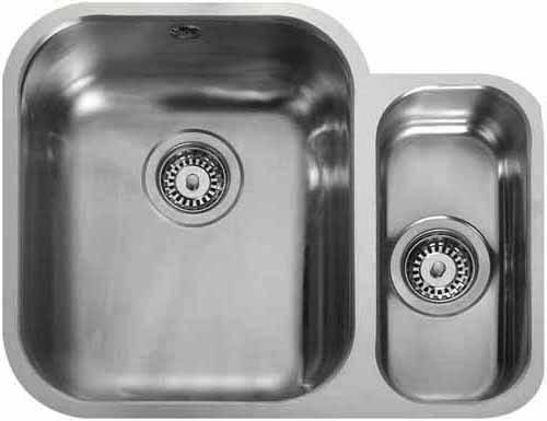 Larger image of Rangemaster Atlantic Undermount 1.5 Bowl Steel Sink, Right Hand Bowl.