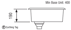 Technical image of Rangemaster Atlantic Undermount 1.0 steel kitchen sink with BSW.