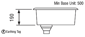 Technical image of Rangemaster Atlantic Undermount 1.0 Bowl Steel Kitchen Sink With BSW.