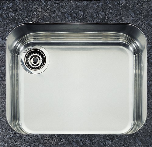 Larger image of Rangemaster Atlantic Undermount 1.0 Bowl Steel Sink, Left Hand Waste.
