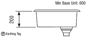 Technical image of Rangemaster Atlantic Undermount 1.0 Bowl Steel Sink, Left Hand Waste.