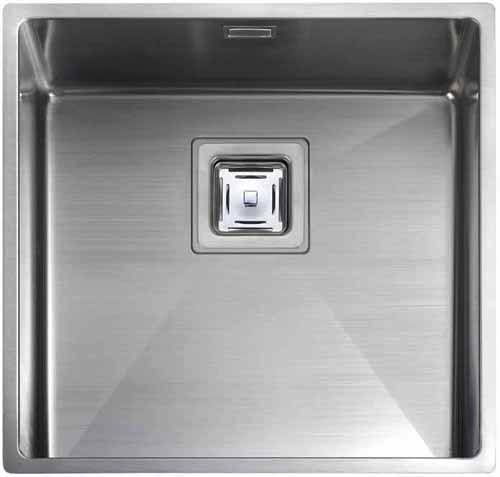 Larger image of Rangemaster Atlantic Undermount 1.0 Bowl Square Steel Kitchen Sink.