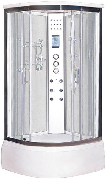 Example image of Lisna Waters Quadrant Steam Shower Enclosure 900x900mm (White Glass).