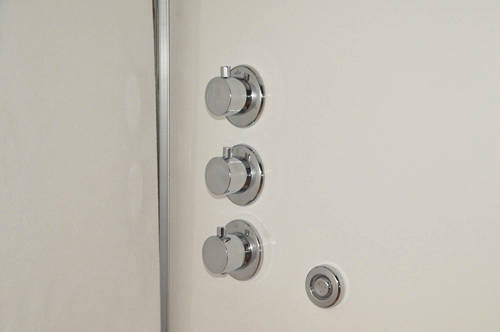 Example image of Lisna Waters Square Steam Shower Enclosure 900x900mm (White Glass).