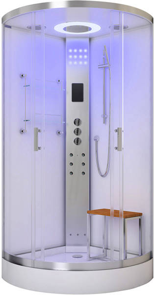 Example image of Lisna Waters Quadrant Steam Shower Enclosure 950x950mm (White Glass).