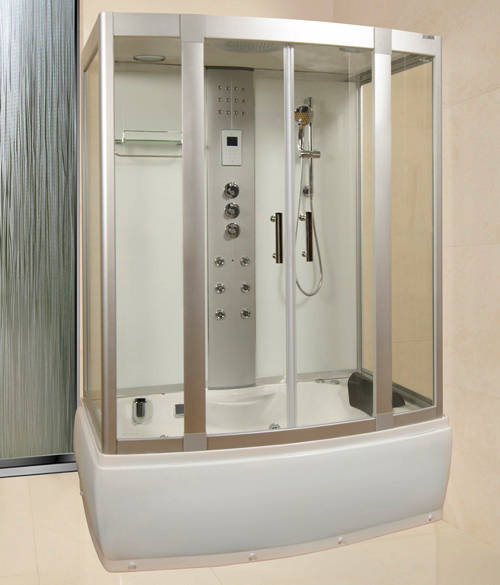 Larger image of Lisna Waters Steam Shower Whirlpool Bath Enclosure 1500x900mm.