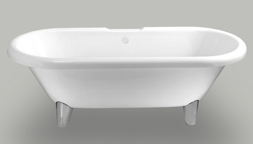 Example image of Matrix Baths Windsor double ended roll top bath with modern feet. 1700mm.