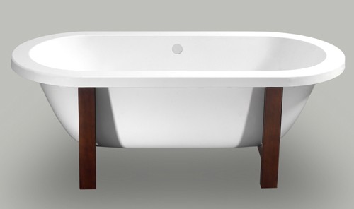 Example image of Matrix Baths Clarence double ended flat top bath, wooden frame. 1700mm.