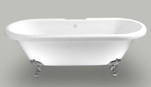 Example image of Matrix Baths Windsor double ended roll top bath with claw feet. 1800mm.