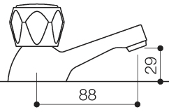 Technical image of Mayfair Alpha Basin Taps (Pair, Chrome).