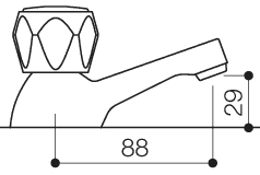 Technical image of Mayfair Alpha Bath Taps (Pair, Chrome).